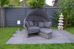 OUTFLEXX Sonneninsel, Grau, Polyrattan, Halbrund, 193 X 104 X 74 Cm, Hocker Drehbar, Dach Klappbar -Ausgewählte Geschäfte Für Garten- Und Outdoor-Produkte 10 16110.jpg