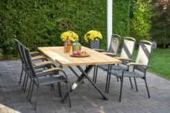 HARTMAN Xanadu Esstisch, Xerix, Alu / Teakholz, 220 X 100 Cm, X-Gestell -Ausgewählte Geschäfte Für Garten- Und Outdoor-Produkte 10 20405.jpg