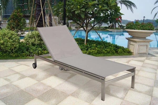 OUTFLEXX Rollliege, Taupe, Edelstahl/Textilene, Verstellbare Rückenlehne, 212x71x36cm 12 OUTFLEXX Rollliege, Taupe, Edelstahl/Textilene, Verstellbare Rückenlehne, 212x71x36cm – Bild 10