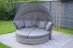 OUTFLEXX Sonneninsel, Grau, Polyrattan, Halbrund, 193 X 104 X 74 Cm, Hocker Drehbar, Dach Klappbar -Ausgewählte Geschäfte Für Garten- Und Outdoor-Produkte 11 16110.jpg