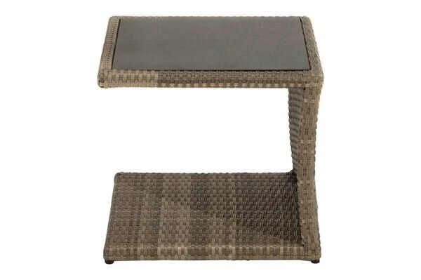 Ploß Rabida Beistelltisch, Champagner-meliert, Polyrattan, 50x50x45 Cm, Glasplatte In Steinoptik 14 Ploß Rabida Beistelltisch, Champagner-meliert, Polyrattan, 50x50x45 Cm, Glasplatte In Steinoptik – Bild 12