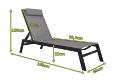 VILLANA Gartenliege, Anthrazit/grau, Aluminium/Textil, 198 X 60 X 32 Cm, Verstellbar -Ausgewählte Geschäfte Für Garten- Und Outdoor-Produkte 13405 5.jpg