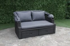 OUTFLEXX Fontana Loungebett, Grau, Polyrattan, Doppel-halbrund, Mit Unterschiebbaren Hockern, Dach Klappbar -Ausgewählte Geschäfte Für Garten- Und Outdoor-Produkte 13 18545.jpg
