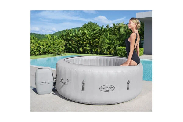 BESTWAY Lay-Z-Spa Paris AirJet Whirlpool, Weiß, Vinyl/Kunstleder, Ø196x66cm 15 BESTWAY Lay-Z-Spa Paris AirJet Whirlpool, Weiß, Vinyl/Kunstleder, Ø196x66cm – Bild 13