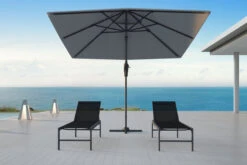 OUTFLEXX Ampelschirm, Anthrazit, Pulverbesch. Aluminium, 300x300 Cm, Inkl. Plattenständer, Twist-Funktion -Ausgewählte Geschäfte Für Garten- Und Outdoor-Produkte 16109 3 CGI.jpg