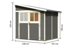 KARIBU Anlehnhaus Bomlitz 2, Terragrau, Fichtenholz 19mm, 255 X 181 X 243 Cm, Pultdach, Exkl. Fußboden -Ausgewählte Geschäfte Für Garten- Und Outdoor-Produkte 17864 4 05.jpg