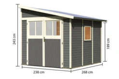 KARIBU Anlehnhaus Bomlitz 3, Terragrau, Fichtenholz 19mm, 255 X 268 X 243 Cm, Pultdach, Exkl. Fußboden -Ausgewählte Geschäfte Für Garten- Und Outdoor-Produkte 17864 5 05.jpg