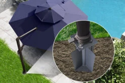 OUTFLEXX Bodenanker XL Für Ampelschirme, Anthrazit, Pulverbesch. Stahl, 28x28x60,5, Zum Einbetonieren -Ausgewählte Geschäfte Für Garten- Und Outdoor-Produkte 18356 01.jpg