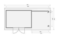 KARIBU Gartenhaus Trittau 5, Naturbelassen, Fichtenholz 40mm, 576 X 297 X 217 Cm, Pultdach, Anbau 3,3m Mit Rückwand -Ausgewählte Geschäfte Für Garten- Und Outdoor-Produkte 19433 7 06.jpg