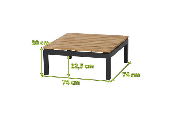 SIENA GARDEN Alvida Loungetisch, Anthrazit/natur, Aluminium/Teakholz, 74x74 Cm 7 SIENA GARDEN Alvida Loungetisch, Anthrazit/natur, Aluminium/Teakholz, 74x74 Cm – Bild 5