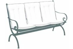 MBM Sitz- Und Rückenkissen In Natur/Beige Mit Schwarzem Keder Für 3-Sitzer Bank Romeo