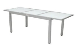VILLANA Ausziehtisch, Silber/weiß, Alu/Sicherheitsglas, 160/220x90 Cm, Flügelmechanismus -Ausgewählte Geschäfte Für Garten- Und Outdoor-Produkte 1 13395 2.jpg
