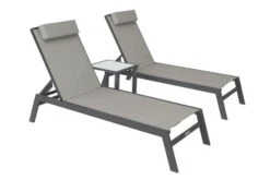 VILLANA 2er-Set Sonnenliegen, Anthrazit/grau, Alu/Textil, 198x66x32cm, Mit Beistelltisch 45x45cm -Ausgewählte Geschäfte Für Garten- Und Outdoor-Produkte 1 13885.jpg