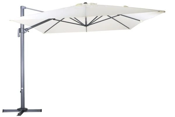 OUTFLEXX Ampelschirm, Anthrazit/creme, Pulverbesch. Aluminium, 400x300cm, Inkl. Plattenständer 3 OUTFLEXX Ampelschirm, Anthrazit/creme, Pulverbesch. Aluminium, 400x300cm, Inkl. Plattenständer
