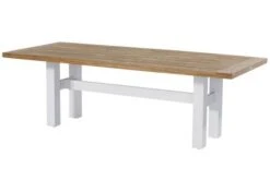 HARTMAN Yasmani Esstisch, Weiß/vintage Brown, Alu/Teak, 240x100cm