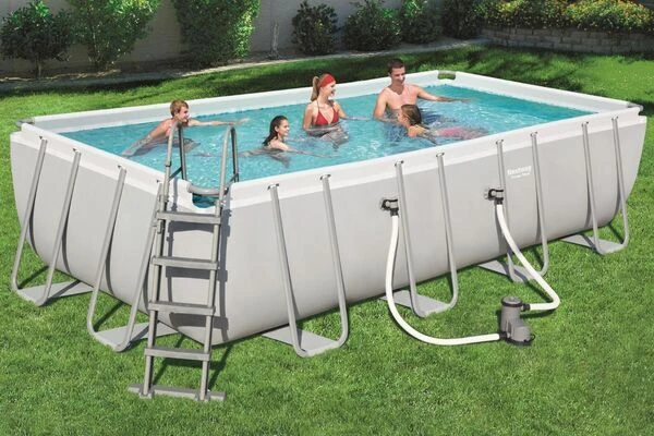 BESTWAY Power Steel Pool Mit Gestell, Grau, 549x274x122cm, Mit Filterpumpe, Leiter, Abdeckplane 3 BESTWAY Power Steel Pool Mit Gestell, Grau, 549x274x122cm, Mit Filterpumpe, Leiter, Abdeckplane