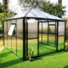 OUTFLEXX Gewächshaus, Schwarz, Alu/Polycarbonat, 295x295x270 Cm, Pulverbeschichtet -Ausgewählte Geschäfte Für Garten- Und Outdoor-Produkte 1 20086.jpg