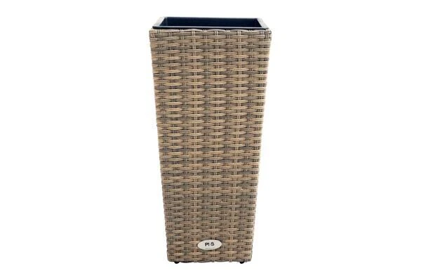 Ploß Rabida Pflanzgefäß, Champagner-meliert, Polyrattan, Konisch, 28x28x60 Cm, Kunststoffeinsatz 3 Ploß Rabida Pflanzgefäß, Champagner-meliert, Polyrattan, Konisch, 28x28x60 Cm, Kunststoffeinsatz