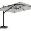 OUTFLEXX Ultimate L Ampelschirm, Anthrazit/creme, Alu/Spuncrylic®, 400x400cm, Inkl. Befüllbarem Schirmständer