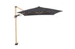 DOPPLER Alu Wood Pendelschirm, Anthrazit, Alu/Polyester, 300x220 Cm, Mit Kurbel, Holzoptik