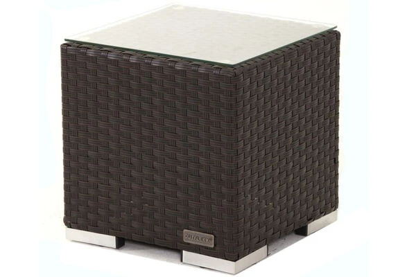 OUTFLEXX Beistelltisch, Braun, Polyrattan, 40x40x40 Cm, Inkl. Glasplatte 3 OUTFLEXX Beistelltisch, Braun, Polyrattan, 40x40x40 Cm, Inkl. Glasplatte