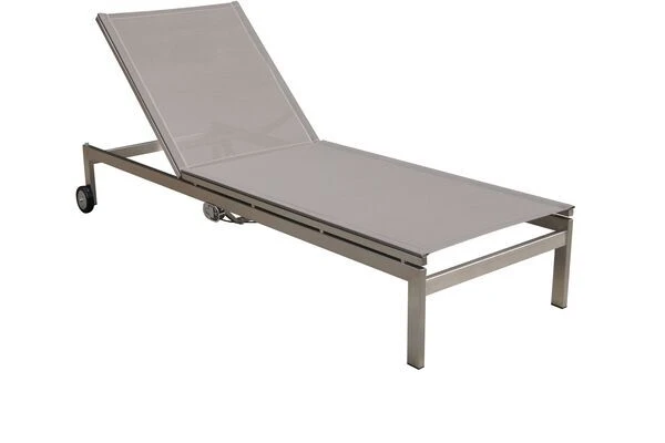 OUTFLEXX Rollliege, Taupe, Edelstahl/Textilene, Verstellbare Rückenlehne, 212x71x36cm 3 OUTFLEXX Rollliege, Taupe, Edelstahl/Textilene, Verstellbare Rückenlehne, 212x71x36cm