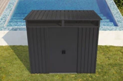 OUTTECH Gerätehaus, Anthrazit, Stahl, 194x238x203cm, Schiebetüren Und Fenster -Ausgewählte Geschäfte Für Garten- Und Outdoor-Produkte 20683 3 CGI.jpg