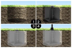 OUTFLEXX Bodenanker XXL Für Ampelschirme, Anthrazit, Pulverbesch. Stahl, 50x50x63 Cm, Zum Einbetonieren -Ausgewählte Geschäfte Für Garten- Und Outdoor-Produkte 21594 02.jpg