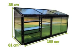 OUTFLEXX Gewächshaus, Schwarz, Alu/Polycarbonat, 186x61x86cm, Pulverbeschichtet -Ausgewählte Geschäfte Für Garten- Und Outdoor-Produkte 22271 mass.jpg