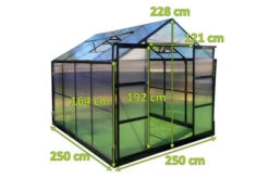 OUTFLEXX Gewächshaus, Schwarz, Alu/Polycarbonat, 250x250x228cm, Pulverbeschichtet -Ausgewählte Geschäfte Für Garten- Und Outdoor-Produkte 22277 5.jpg