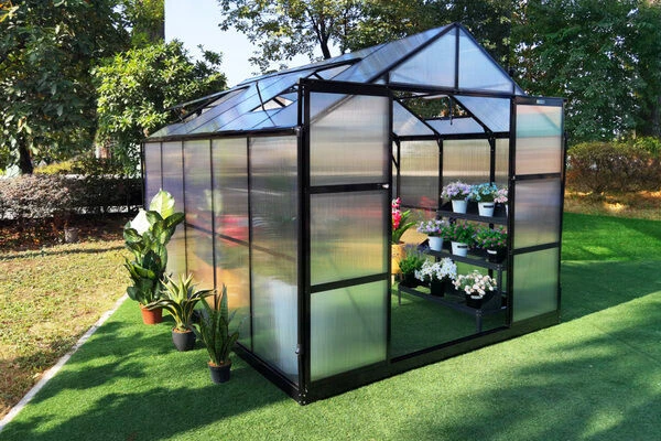 OUTFLEXX Gewächshaus, Schwarz, Alu/Polycarbonat, 433x250x228cm, Pulverbeschichtet 3 OUTFLEXX Gewächshaus, Schwarz, Alu/Polycarbonat, 433x250x228cm, Pulverbeschichtet