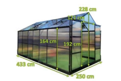 OUTFLEXX Gewächshaus, Schwarz, Alu/Polycarbonat, 433x250x228cm, Pulverbeschichtet 17 OUTFLEXX Gewächshaus, Schwarz, Alu/Polycarbonat, 433x250x228cm, Pulverbeschichtet -Ausgewählte Geschäfte Für Garten- Und Outdoor-Produkte 22280 mass.jpg