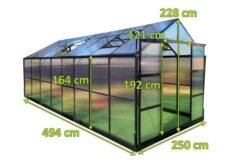 OUTFLEXX Gewächshaus, Schwarz, Alu/Polycarbonat, 494x250x228cm, Pulverbeschichtet -Ausgewählte Geschäfte Für Garten- Und Outdoor-Produkte 22281 mass.jpg