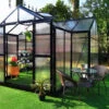 OUTFLEXX Gewächshaus, Schwarz, Alu/Polycarbonat, 381x377x250cm, Pulverbeschichtet -Ausgewählte Geschäfte Für Garten- Und Outdoor-Produkte 22282 1.jpg