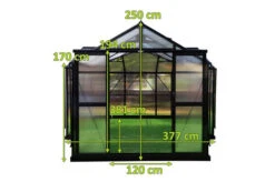 OUTFLEXX Gewächshaus, Schwarz, Alu/Polycarbonat, 381x377x250cm, Pulverbeschichtet -Ausgewählte Geschäfte Für Garten- Und Outdoor-Produkte 22282 mass.jpg