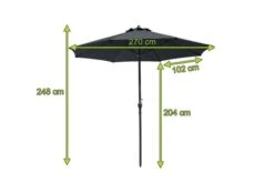 OUTFLEXX Mittelstockschirm, Anthrazit, Aluminium, Ø 270 Cm, Rund -Ausgewählte Geschäfte Für Garten- Und Outdoor-Produkte 22323 3.jpg