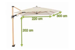 DOPPLER Alu Wood Pendelschirm, Natur, Alu/Polyester, 300x220 Cm, Mit Kurbel, Holzoptik -Ausgewählte Geschäfte Für Garten- Und Outdoor-Produkte 22336 5.jpg