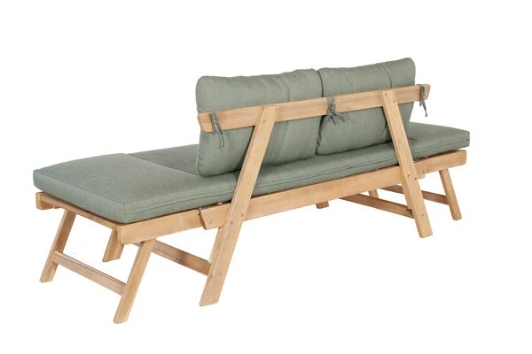 OUTFLEXX Lounge/Liege, FSC Akazie, Teakoptik, 192x70x60cm, Inkl. Polster, Grün 8 OUTFLEXX Lounge/Liege, FSC Akazie, Teakoptik, 192x70x60cm, Inkl. Polster, Grün – Bild 6