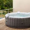 MSPA Comfort Bubble Spa Series Whirlpool, Grau/weiß, Rhino-Tech, Ø204x70 Cm / 930L, Rattanoptik, Inkl. Fernbedienung, Für Bis Zu 6 Personen
