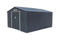 OUTTECH Gerätehaus, Anthrazit, Stahl, 340 X 382 X 210 Cm, Schiebetüren, Inkl. Lüftungsgitter -Ausgewählte Geschäfte Für Garten- Und Outdoor-Produkte 24394 4.jpg