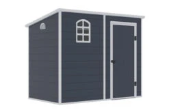 OUTTECH Gerätehaus, Anthrazit, Polypropylen, 247 X 143 X 194 Cm, Inkl. Fenster Und Lüftungsgitter -Ausgewählte Geschäfte Für Garten- Und Outdoor-Produkte 24402 4.jpg