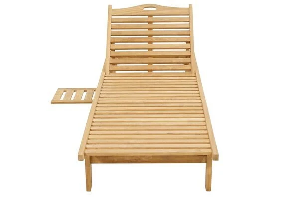 Gartenliege Archimedes Aus Teakholz Von Ploß, Mit Rädern Und Tablett 4 Gartenliege Archimedes Aus Teakholz Von Ploß, Mit Rädern Und Tablett – Bild 2