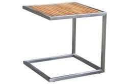 OUTFLEXX Sonnenliegen-Set, Taupe, Edelstahl/FSC-Teak, 195,5x74x35cm, Mit Armlehnen, Inkl. Beistelltisch 45x45cm -Ausgewählte Geschäfte Für Garten- Und Outdoor-Produkte 2 16547.jpg