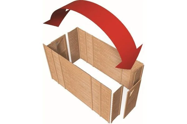 KARIBU Geräteraum Einzelcarport, Kiefer-Massivholz 4 KARIBU Geräteraum Einzelcarport, Kiefer-Massivholz – Bild 2