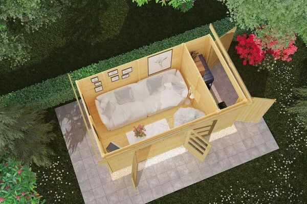 KARIBU Gartenhaus Retola 5, Fichtenholz 19 Mm, Inkl. Anbauschrank 4 KARIBU Gartenhaus Retola 5, Fichtenholz 19 Mm, Inkl. Anbauschrank – Bild 2