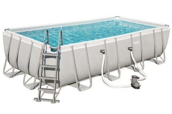 BESTWAY Power Steel Pool Mit Gestell, Grau, 549x274x122cm, Mit Filterpumpe, Leiter, Abdeckplane 4 BESTWAY Power Steel Pool Mit Gestell, Grau, 549x274x122cm, Mit Filterpumpe, Leiter, Abdeckplane – Bild 2
