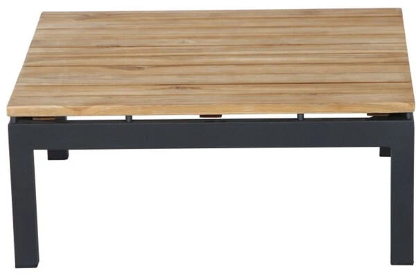 SIENA GARDEN Alvida Loungetisch, Anthrazit/natur, Aluminium/Teakholz, 74x74 Cm 4 SIENA GARDEN Alvida Loungetisch, Anthrazit/natur, Aluminium/Teakholz, 74x74 Cm – Bild 2