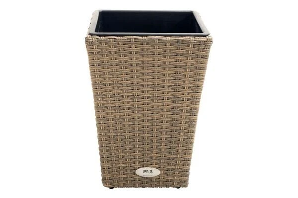 Ploß Rabida Pflanzgefäß, Champagner-meliert, Polyrattan, Konisch, 28x28x40 Cm, Kunststoffeinsatz 4 Ploß Rabida Pflanzgefäß, Champagner-meliert, Polyrattan, Konisch, 28x28x40 Cm, Kunststoffeinsatz – Bild 2