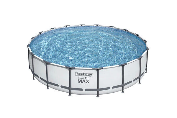 BESTWAY Steel Pro MAX Pool Komplett-Set, Grau, DuraPlus, Ø549x122cm, Mit Filterpumpe, Leiter, Abdeckplane 4 BESTWAY Steel Pro MAX Pool Komplett-Set, Grau, DuraPlus, Ø549x122cm, Mit Filterpumpe, Leiter, Abdeckplane – Bild 2