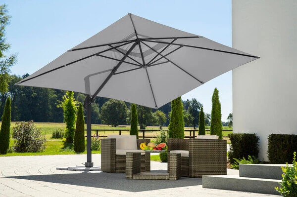 Schneider® SCHNEIDER Exklusivmodell Rhodos Grande Ampelschirm, Silbergrau, 300x400 Cm, Rechteckig 3 Schneider® SCHNEIDER Exklusivmodell Rhodos Grande Ampelschirm, Silbergrau, 300x400 Cm, Rechteckig – Bild 2